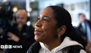 Juliana Stratton pictured at a campaign stop in Illinois on 17 March 2026