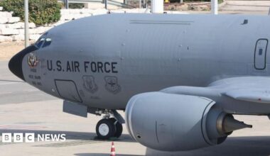A file photo of a US Air Force Boeing KC-135 Stratotanker aerial refuelling tanker