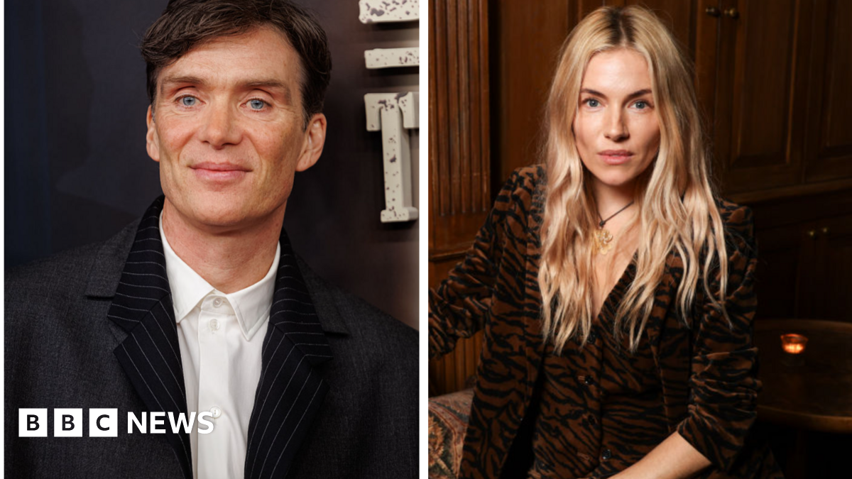 A composite photo of a dark-haired man in a suit and white shirt and a blonde woman in a leopard-patterned shirt sitting inside a room.