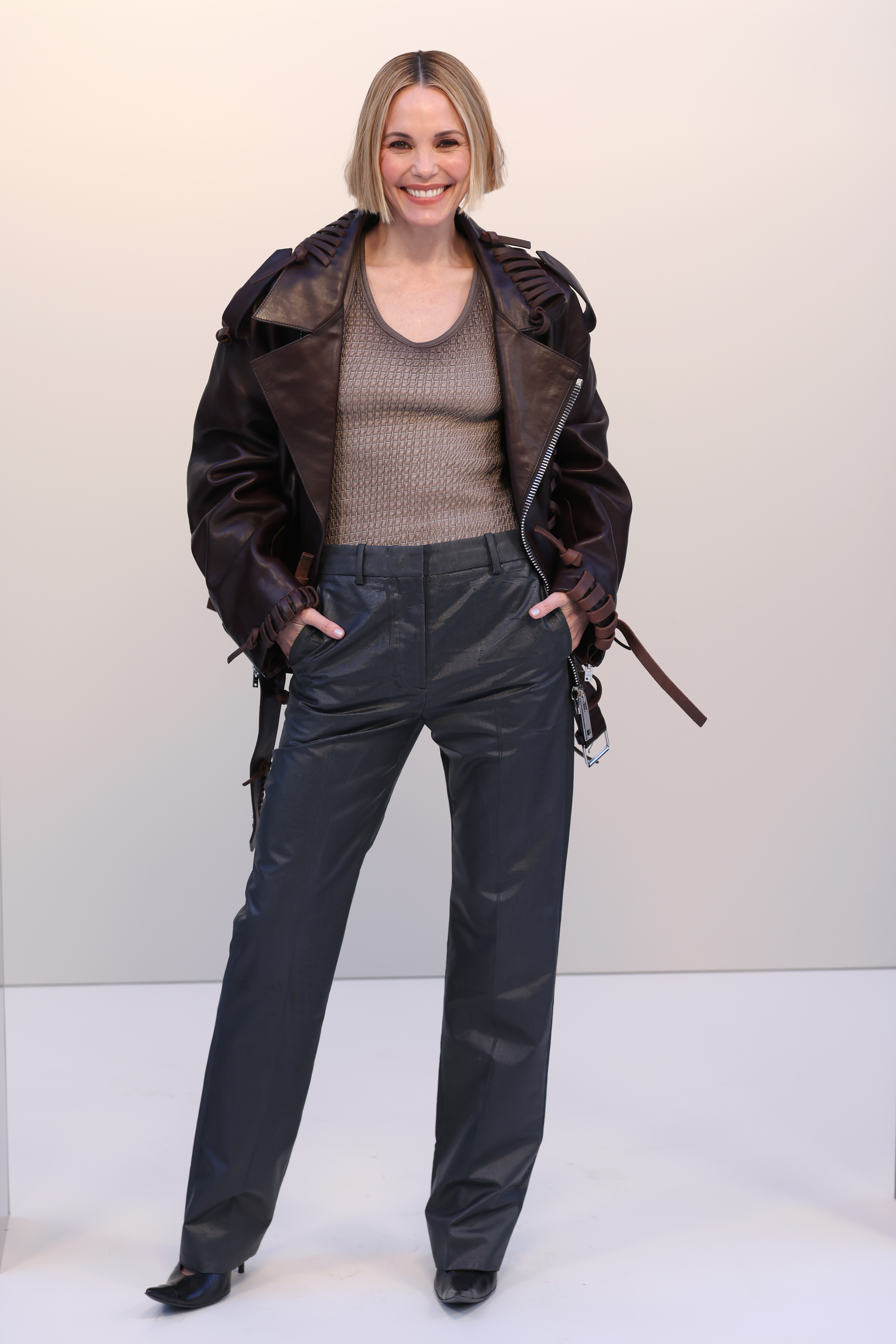 Leslie Bibb at the Acne Studios show