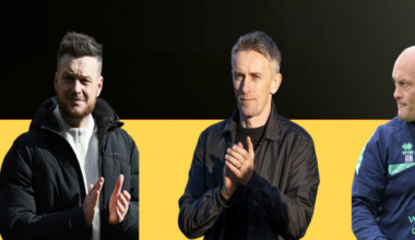 A composite image of Kim Hellberg, Kieran McKenna and Alex Neil