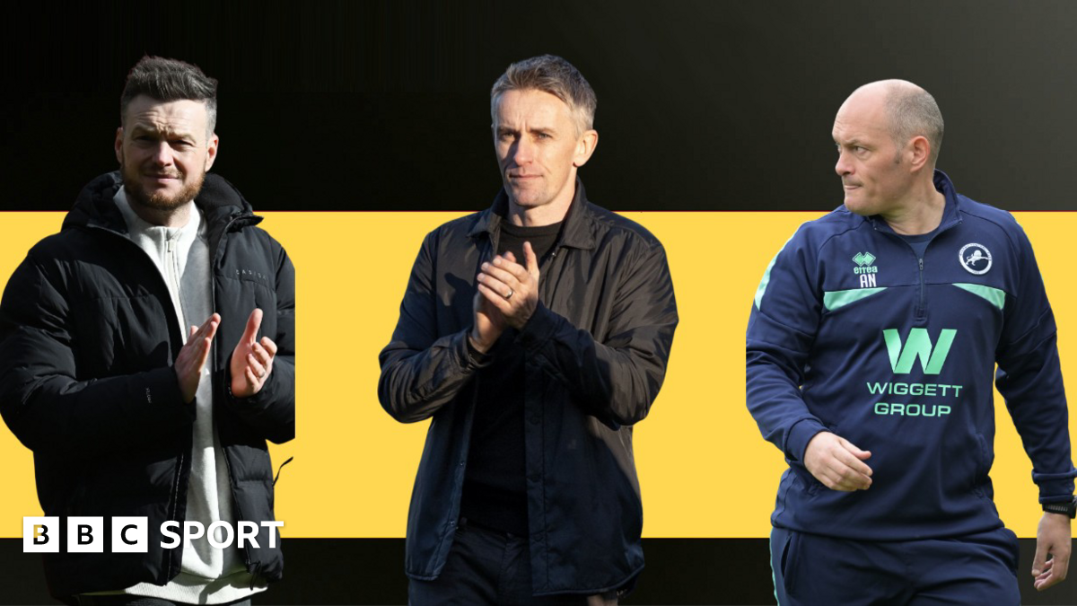 A composite image of Kim Hellberg, Kieran McKenna and Alex Neil