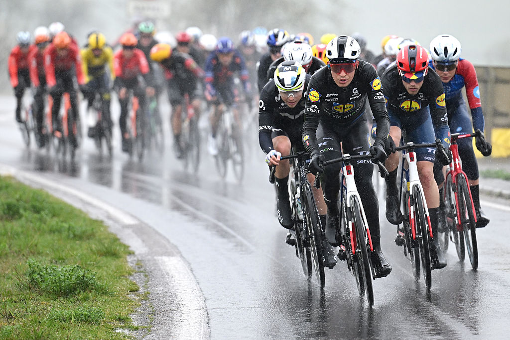 UCHON, FRANCE - MARCH 11: (L-R) Mathias Vacek of Czech Republic and Jakob Soderqvist of Sweden and Team Lidl - Trek compete during the 84th Paris-Nice 2026, Stage 4 a 195km stage from Bourges to Uchon / #UCIWT / on March 11, 2026 in Uchon, France. (Photo by Szymon Gruchalski/Getty Images)