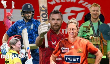 A combined image showing Sarah Bryce, Georgia Voll, Joe Root, Phil Salt, Sarah Devine, Jordan Cox