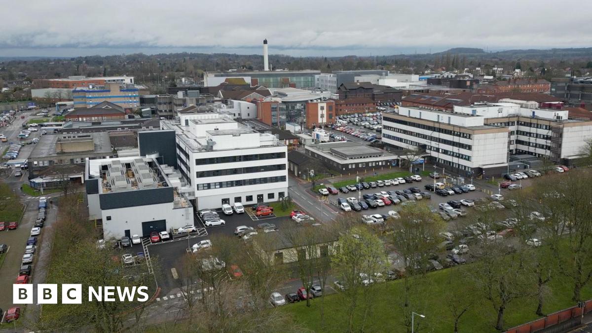 Drone footage of New Cross Hospital in Wolverhampton