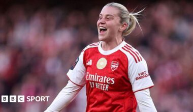 Russo runs to celebrate one of her goals against Tottenham
