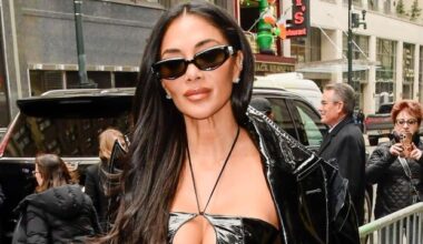Nicole Scherzinger Cutout Latex Fit Is Held by a String for Promotions