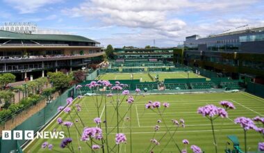 General view of Courts 14 through 17 before The Championships - Wimbledon 2025 at All England Lawn Tennis and Croquet Club on June 26, 2025 in London, England. (Photo by Peter van den Berg/ISI Photos/ISI Photos via Getty Images)