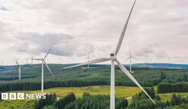 A windfarm in the Brecon Beacons.