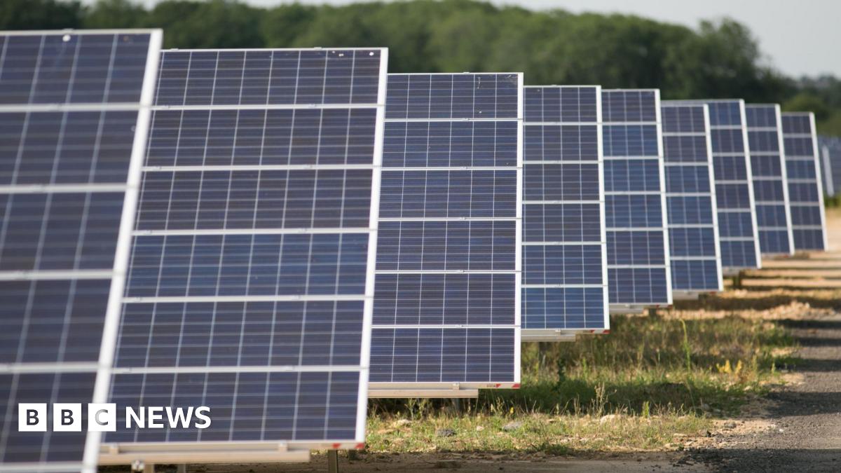 A close up image of solar panels on the ground