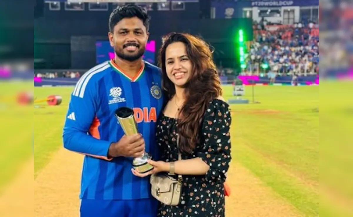 "My Dear Pondattiiiiii": Sanju Samson's Heartfelt Post For Wife Charulatha After T20 World Cup Heroics