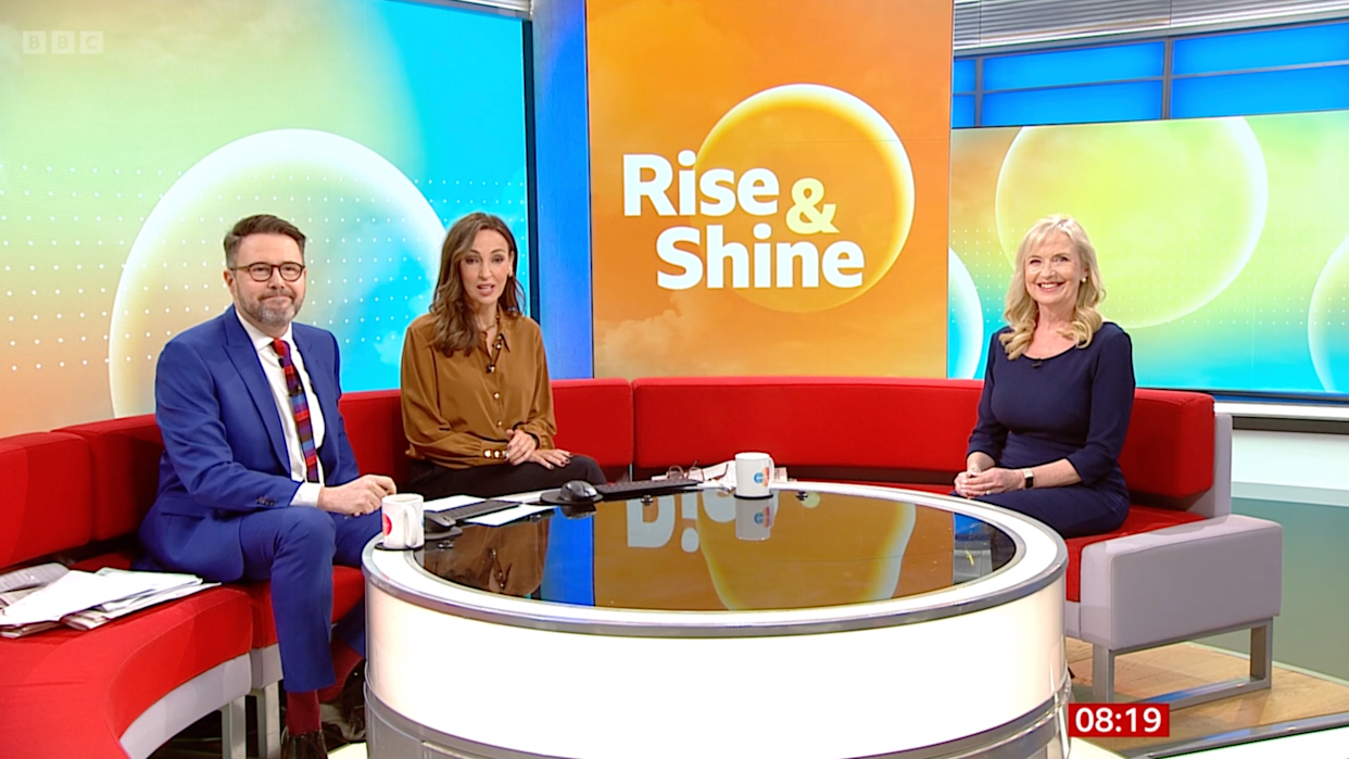 Jon Kay and Sally Nugent said they would be sad to see Carol Kirkwood leave.