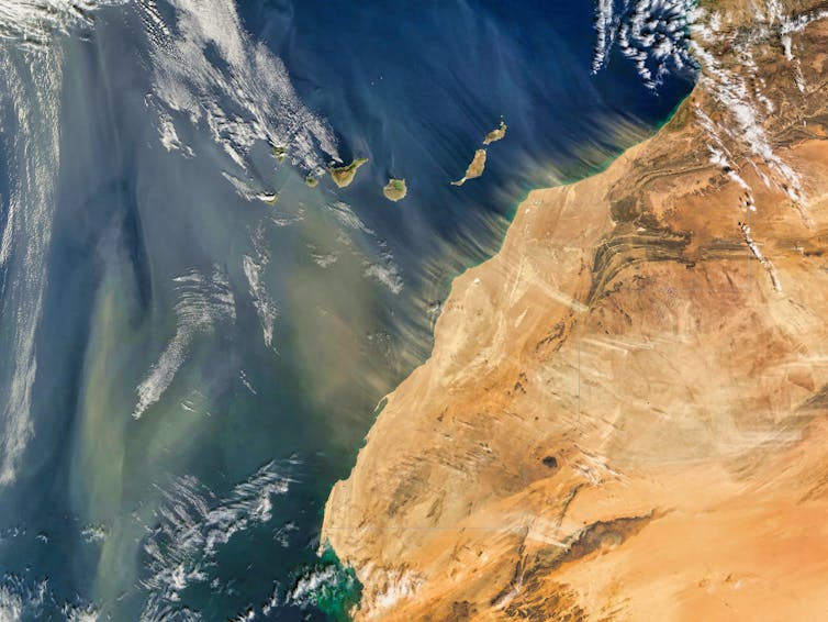 Satellite image of dust storm