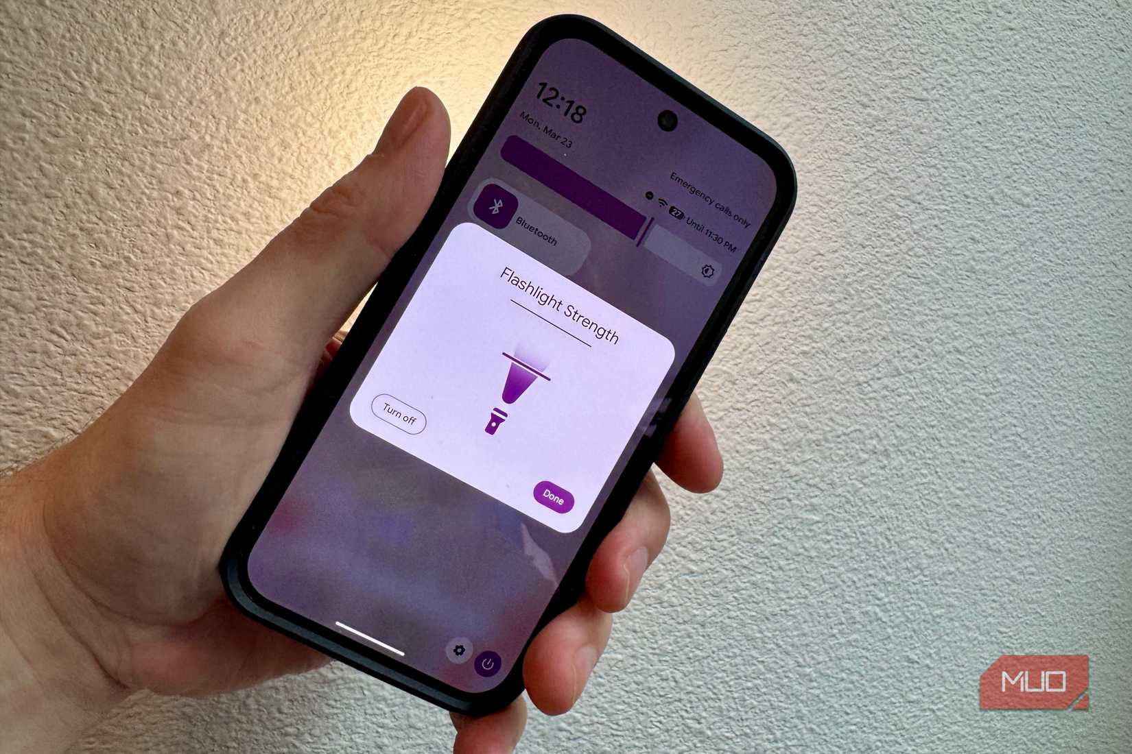 Flashlight strength on Pixel