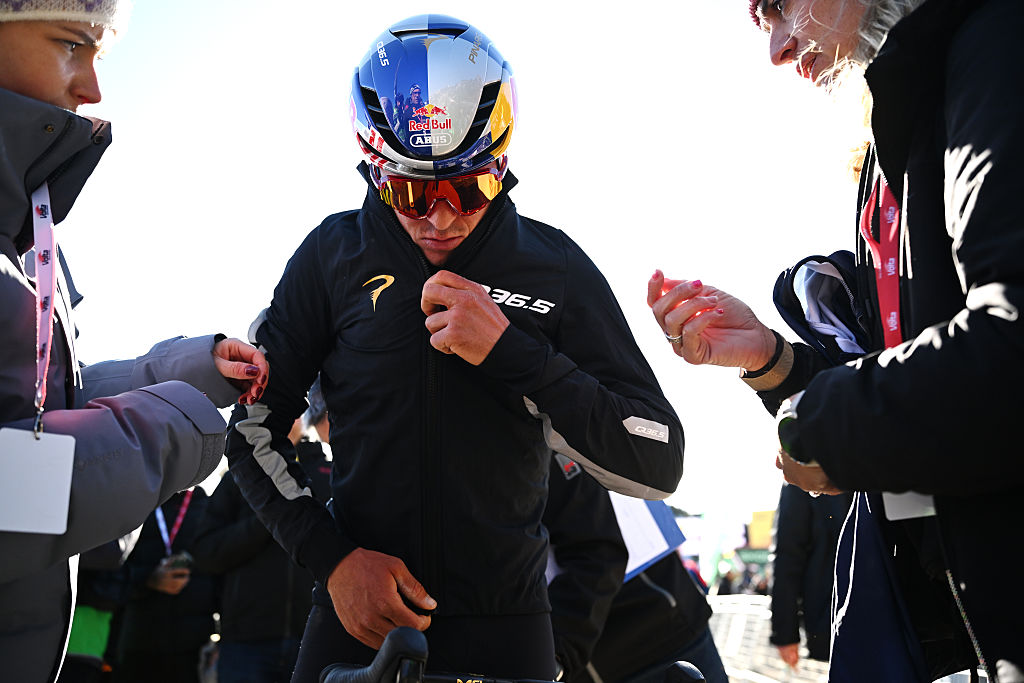 LA MOLINA, SPAIN - MARCH 27: Thomas Pidcock of Great Britain and Team Pinarello Q36.5 Pro Cycling reacts after the 105th Volta a Catalunya 2026, Stage 5 a 155.3km stage from La Seu d&amp;apos;Urgell to La Molina/Coll de Pal 2109m / #UCIWT / on March 27, 2026 in La Molina, Spain. (Photo by Szymon Gruchalski/Getty Images)