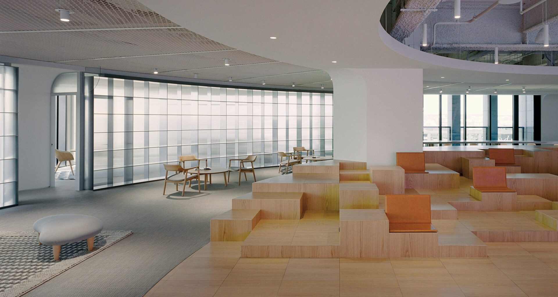 Snøhetta arranges finance office around wooden amphitheatre