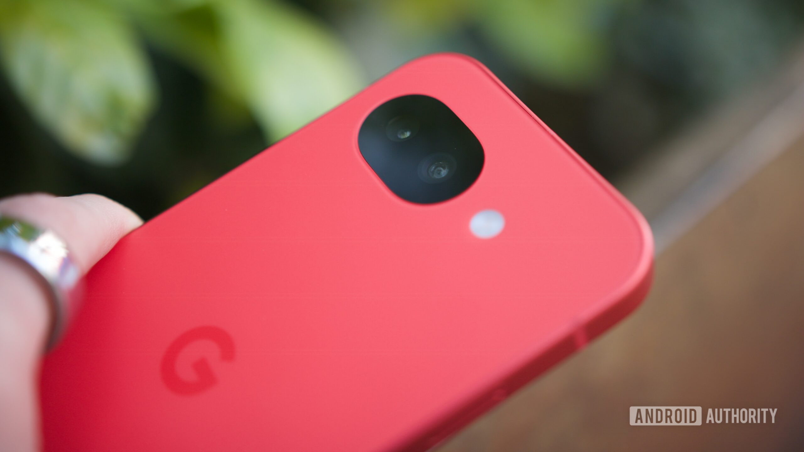 The Google Pixel 10a in its Berry color.