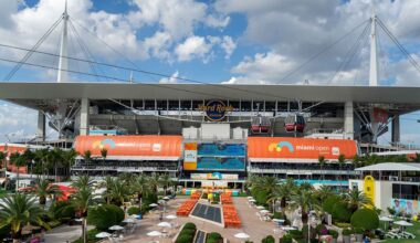 The Miami Open presented by Itau is held at Hard Rock Stadium, home of the NFL's Miami Dolphins.