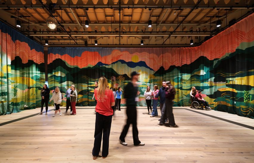 People using the events room at Theatr Clwyd