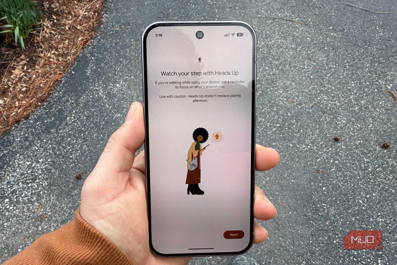 Heads up splash on pixel