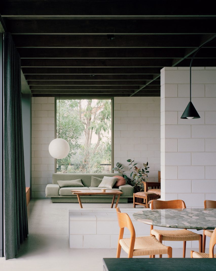 Living area with concrete walls in an Australian home
