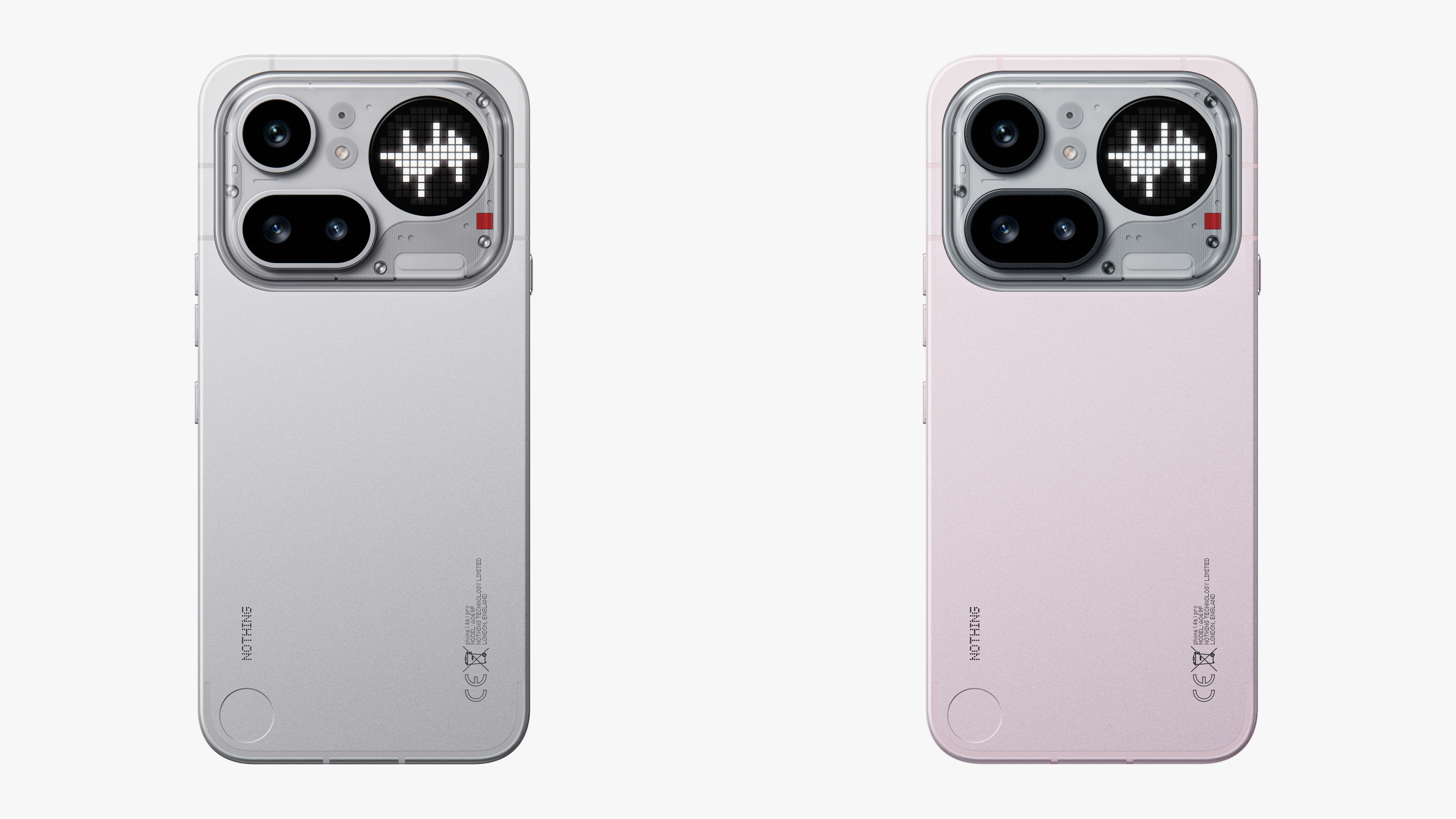 Nothing Phone (4a) Pro in silver and pink