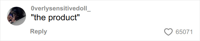 Comment reading the product referred to as "the product" on a social media post about Burger King Whopper and McDonald's CEO viral comparison. Comment reading the product referred to as "the product" on a social media post about Burger King Whopper and McDonald's CEO viral comparison.