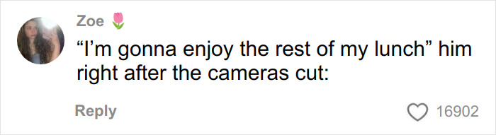 Screenshot of a social media comment reacting to the Burger King boss biting into a Whopper video. Screenshot of a social media comment reacting to the Burger King boss biting into a Whopper video.
