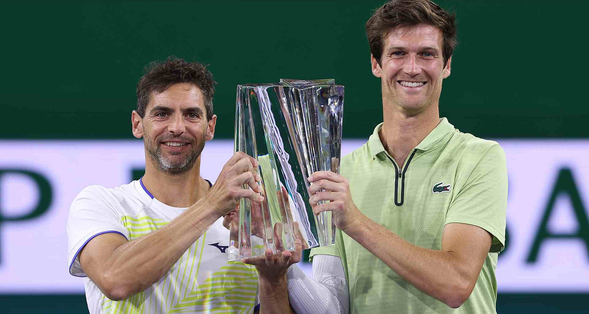 Guido Andreozzi and Manuel Guinard win the 2026 BNP Paribas Open doubles title.