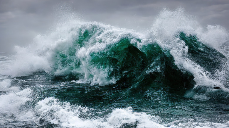 a stormy sea with big waves