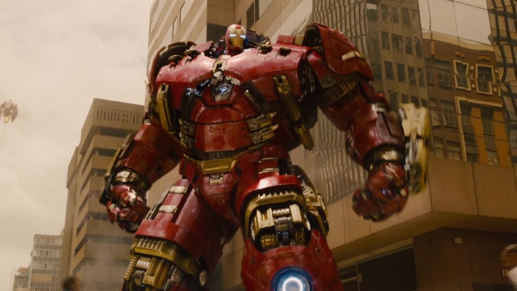 Iron Man in his Hulkbuster armor in Avengers: Age of Ultron (2015)