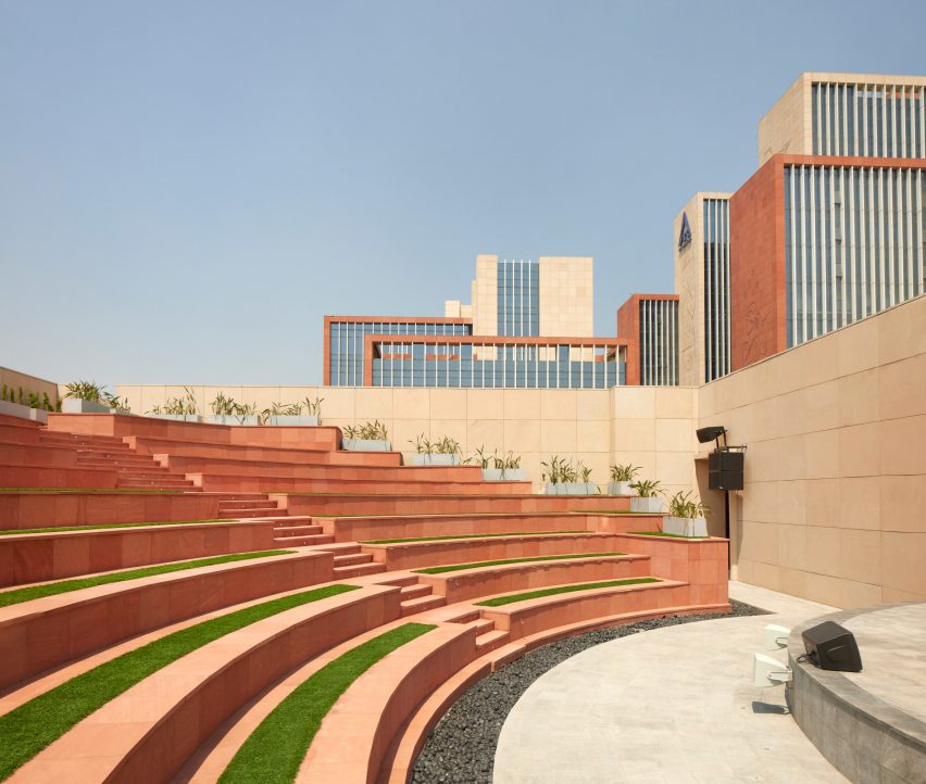 Seating and events area at the ITC Green Centre by Morphogenesis