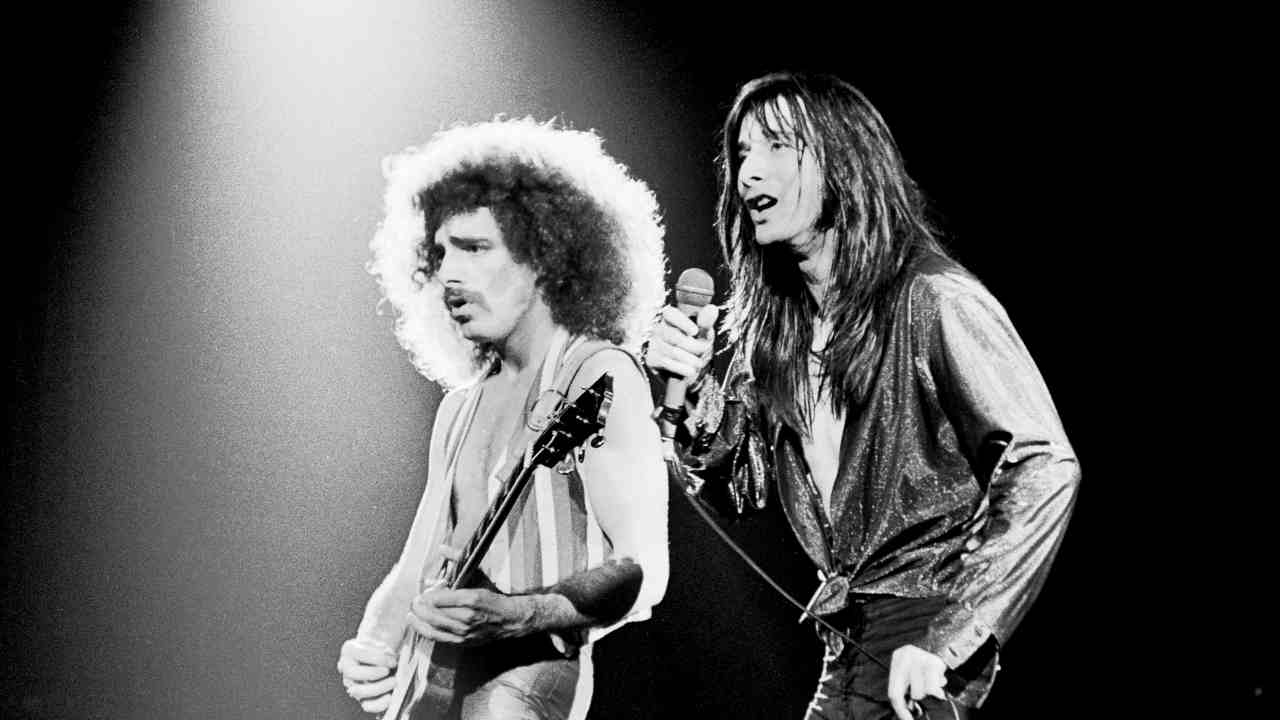 Journey&rsquo;s Neal Schon and Steve Perry performing onstage in 1979