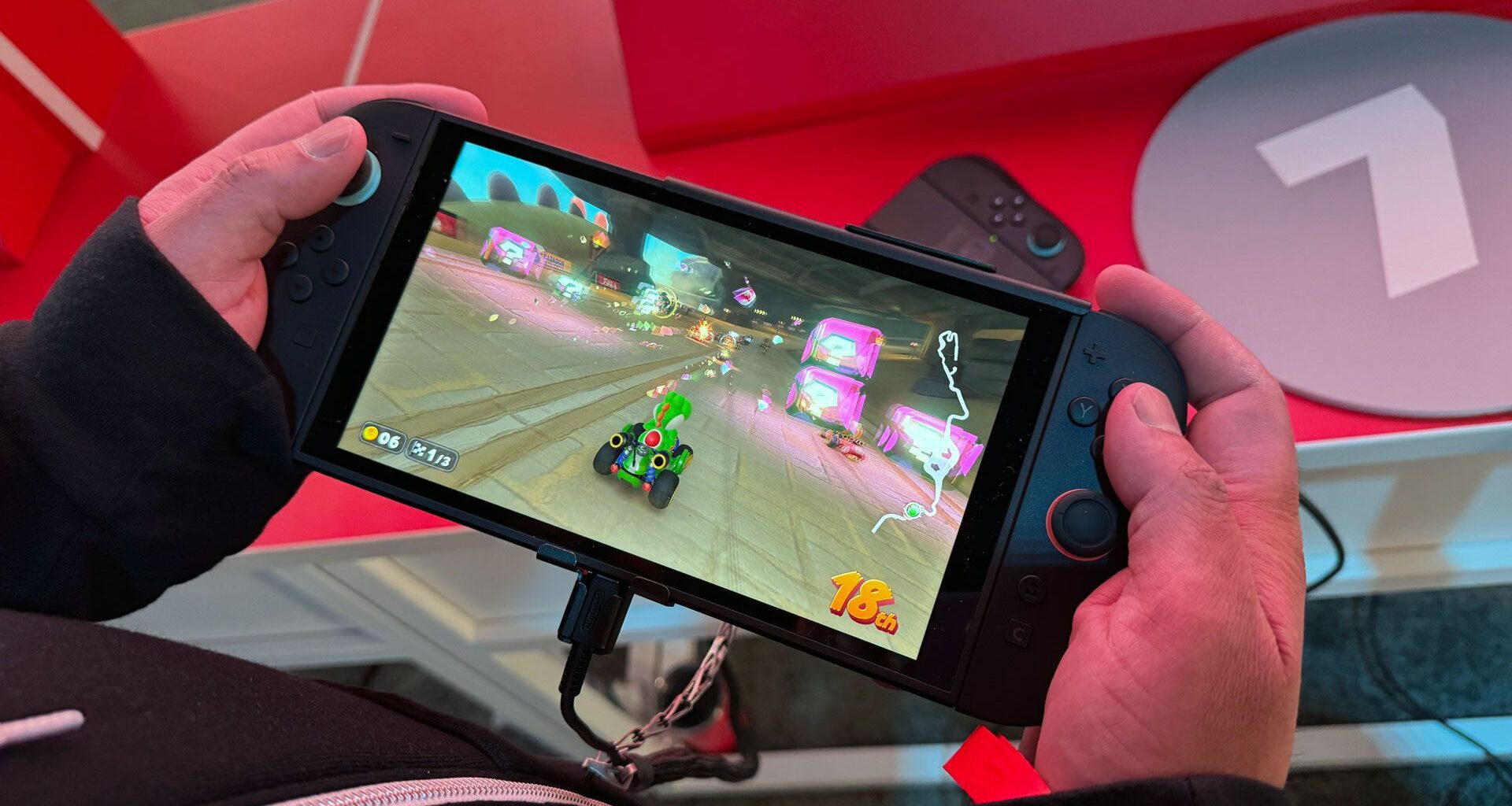 Nintendo Switch 2 playing Mario Kart World