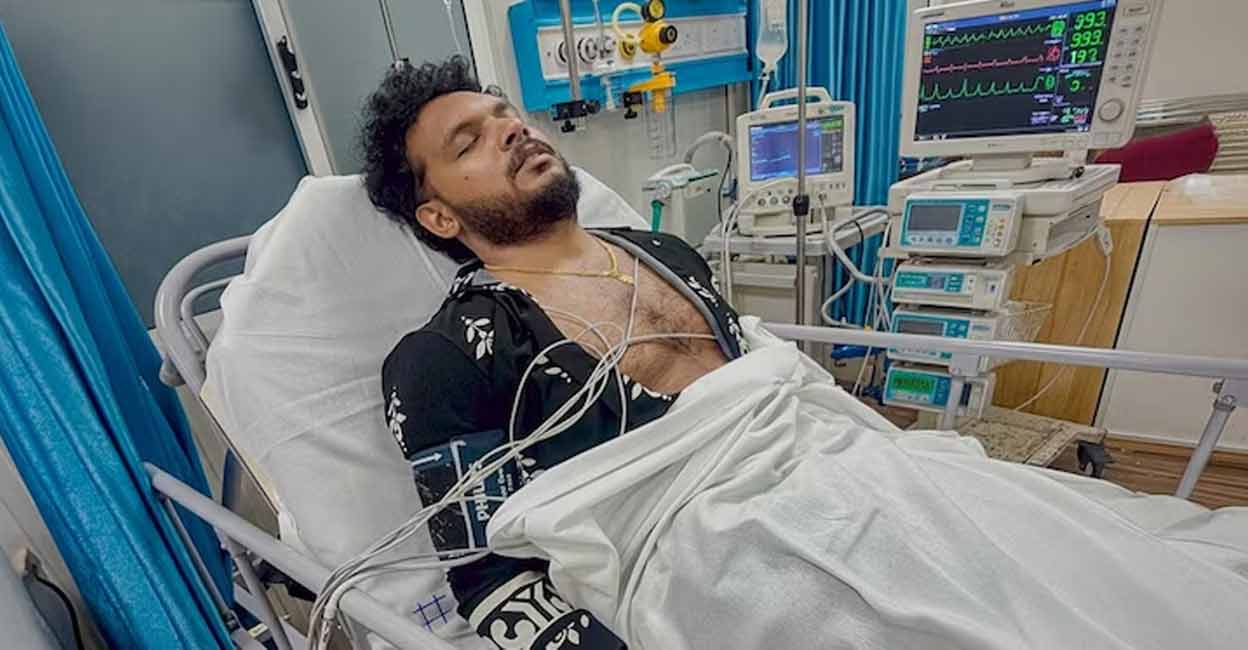 Karthik Surya in the hospital. Photo: Special Arrangement