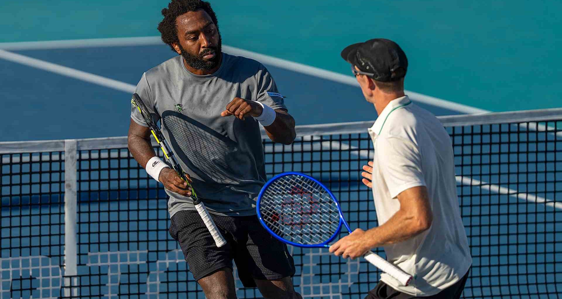 Evan King and John Peers in action on Sunday in Miami.