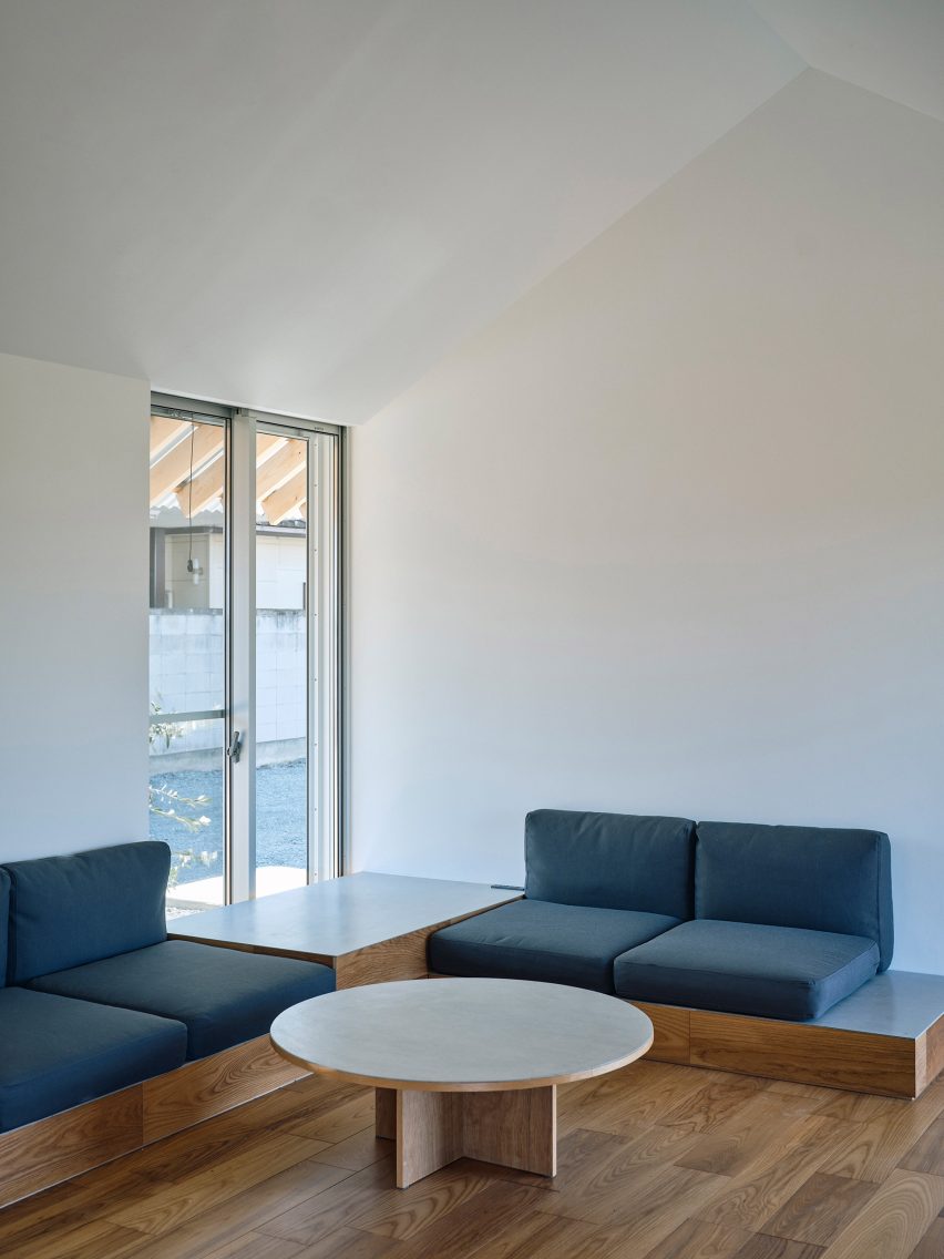 Seating space within An Unfinished House in Japan