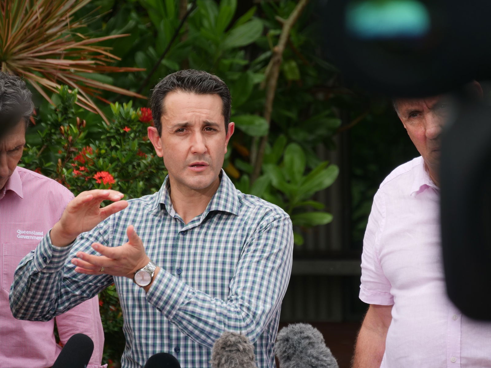 Queensland Premier David Crisafulli addressing media in Cooktown.