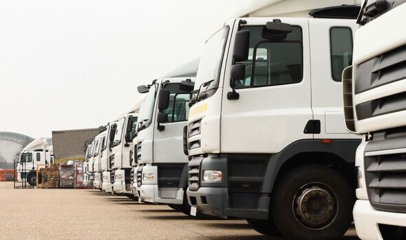 Lorries parked