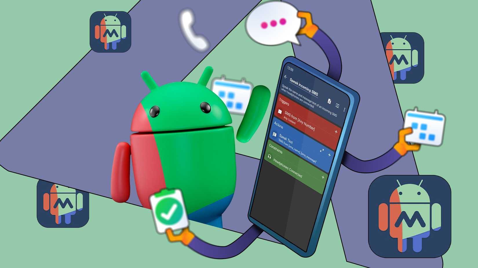 MacDroid automation tasks on a smartphone