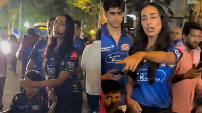 'Agastya, are you ok?' Hardik Pandya's girlfriend Mahieka Sharma snaps at photographers after Mumbai Indians win - WATCH