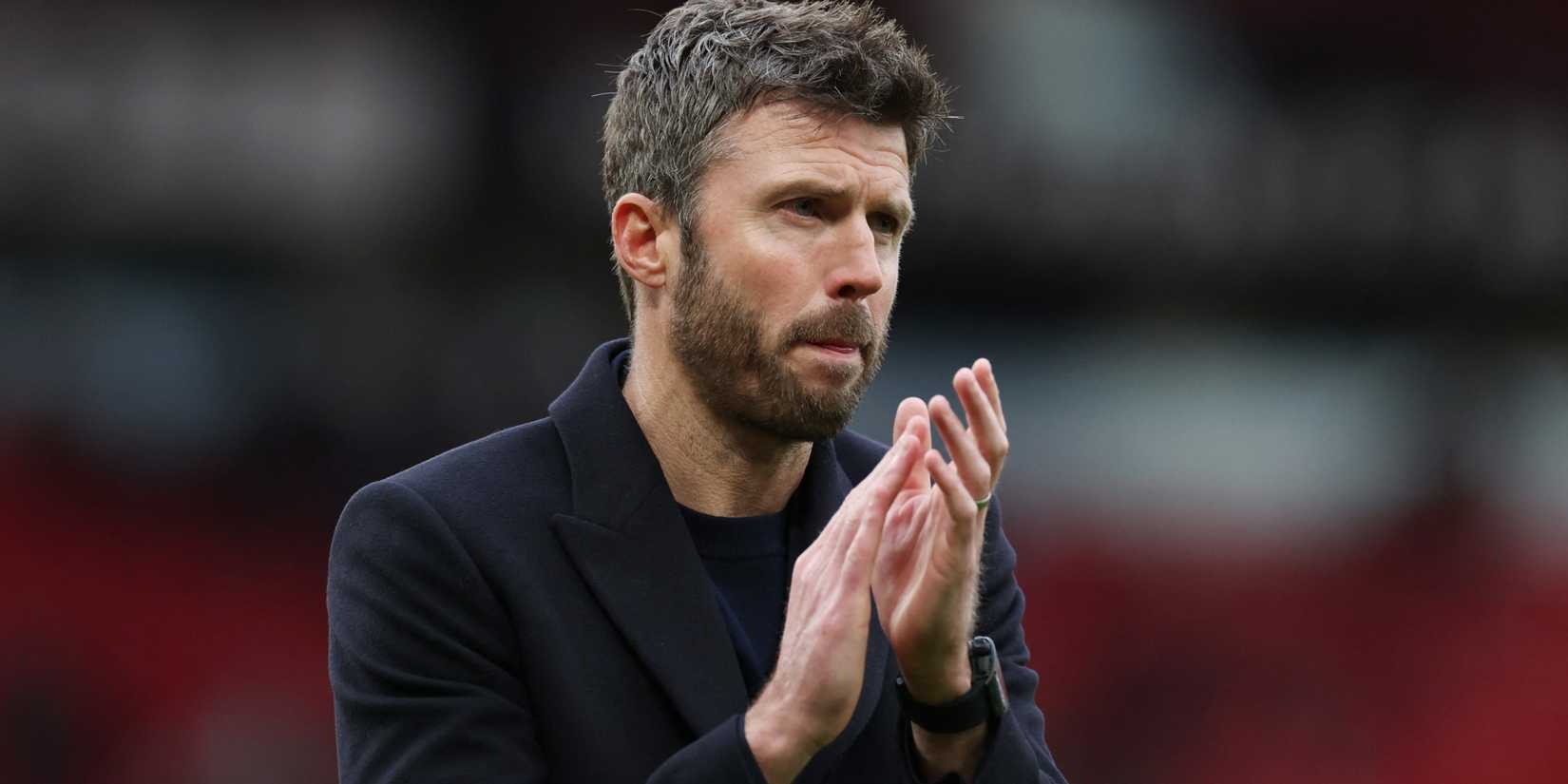 Manchester United caretaker boss Michael Carrick claps the fans