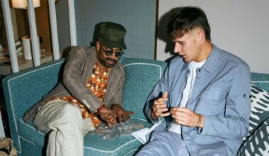 Jakub Mensik participates in the ATP Styling Studio at Indian Wells.