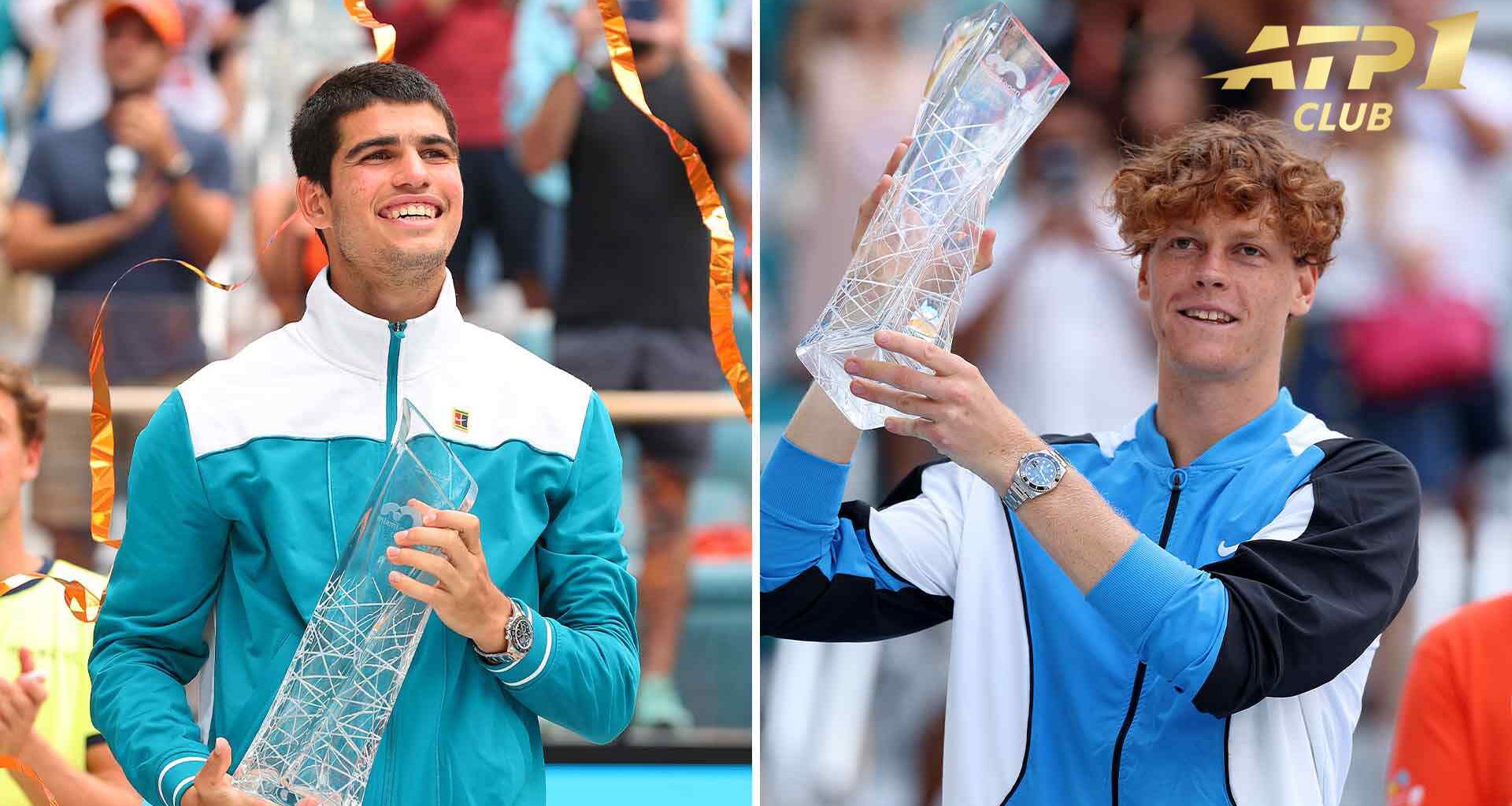 Carlos Alcaraz and Jannik Sinner are among the four active ATP No. 1 Club members to triumph in Miami.