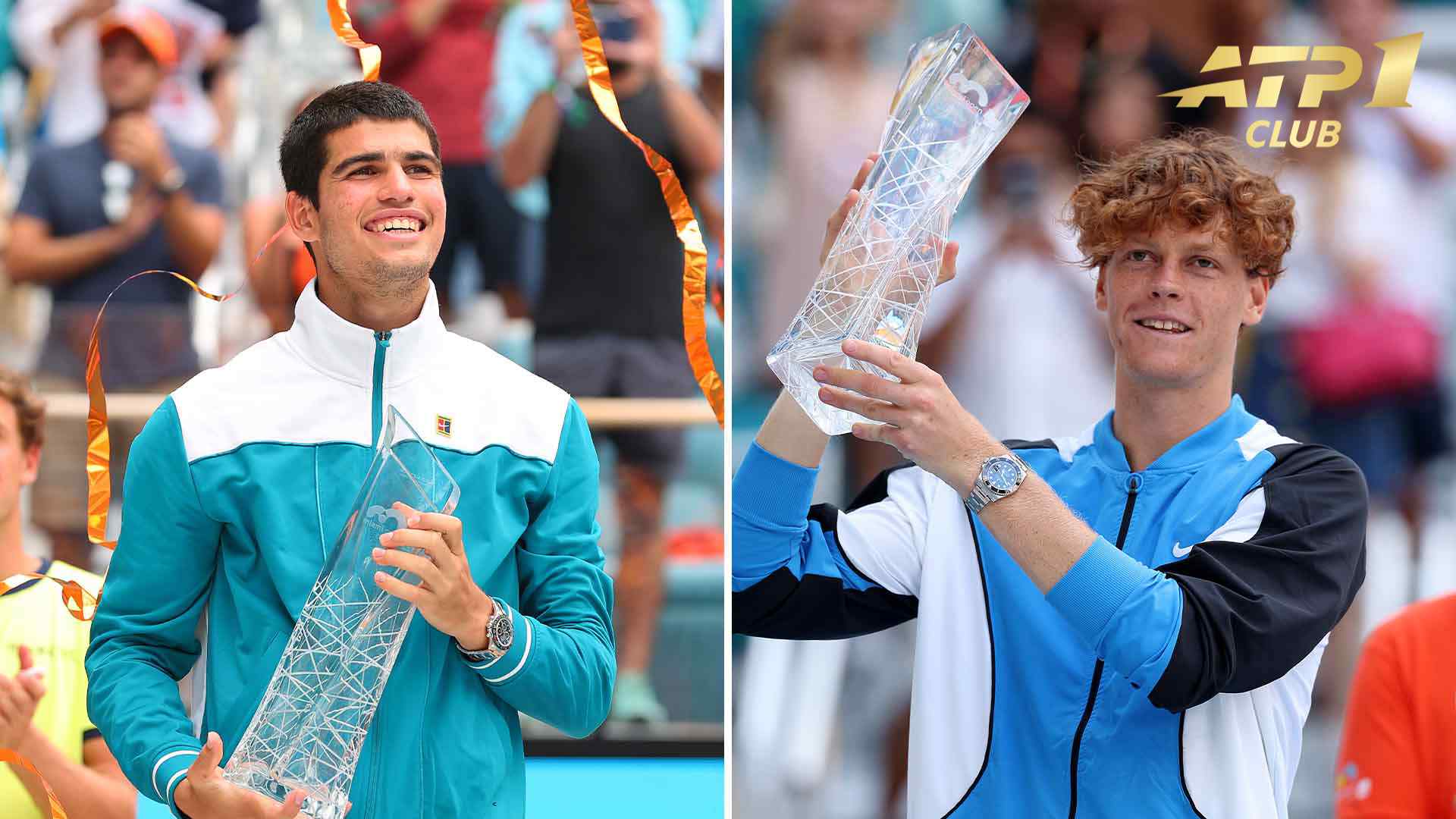 Carlos Alcaraz and Jannik Sinner are among the four active ATP No. 1 Club members to triumph in Miami.