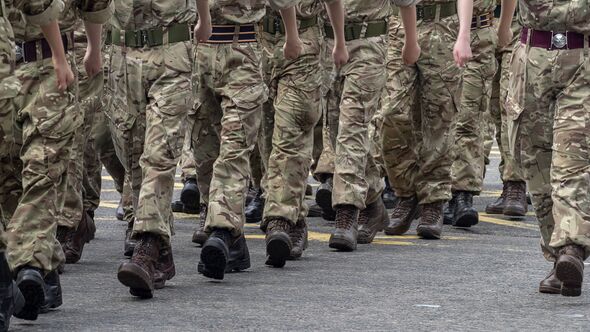 Military Personnel parading on Union Street, Aberdeen during Armed Forces Day, 2019 Military Personnel parading on Union Street, Aberdeen during Armed Forces Day, 2019