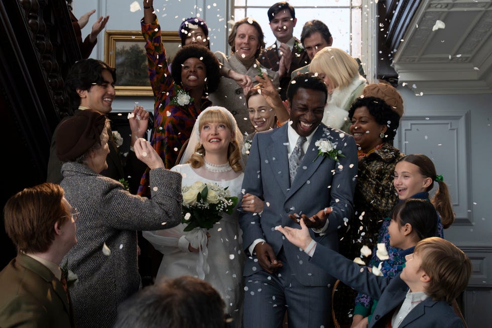 natalie quarry and zephryn taitte in call the midwife season 15 as cyril and rosalind getting married