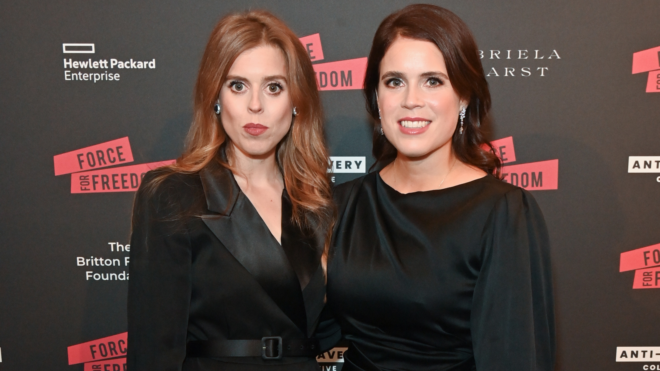 Princess Beatrice of York and Princess Eugenie of York attend The Anti Slavery Collective's inaugural Winter Gala at Battersea Arts Centre on November 29, 2023