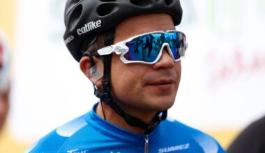 EL ONCE - ALTO VERJ&Oacute;N, COLOMBIA - FEBRUARY 16: Start / Fabio Andres Duarte Arevalo of Colombia and Team Medellin Blue Mountain Jersey / during the 3rd Tour of Colombia 2020, Stage 6 a 182,6km stage from Zipaquir&aacute; to El Once - Alto Verj&oacute;n 3290m / @TourColombiaUCI / #TourColombia2020 / on February 16, 2020 in El Once - Alto Verj&oacute;n, Colombia. (Photo by Maximiliano Blanco/Getty Images)