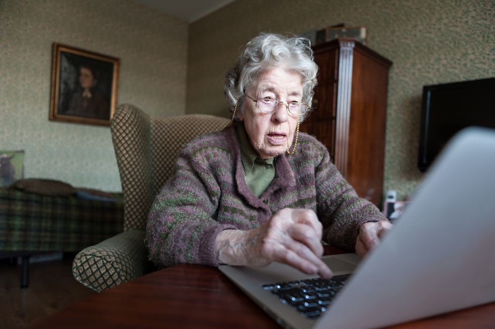Pensioners on laptop